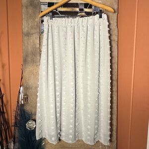 Polagram Cream Textured A-Line Skirt